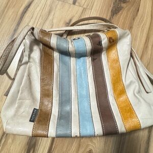 Orla Kiely leather Striped Leather Bag